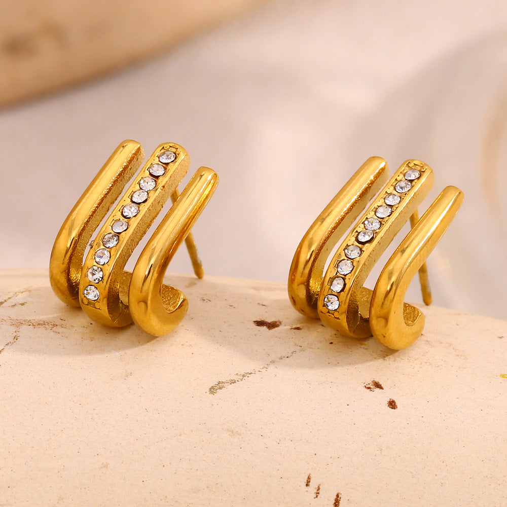 Triple Claw Pavé Studs