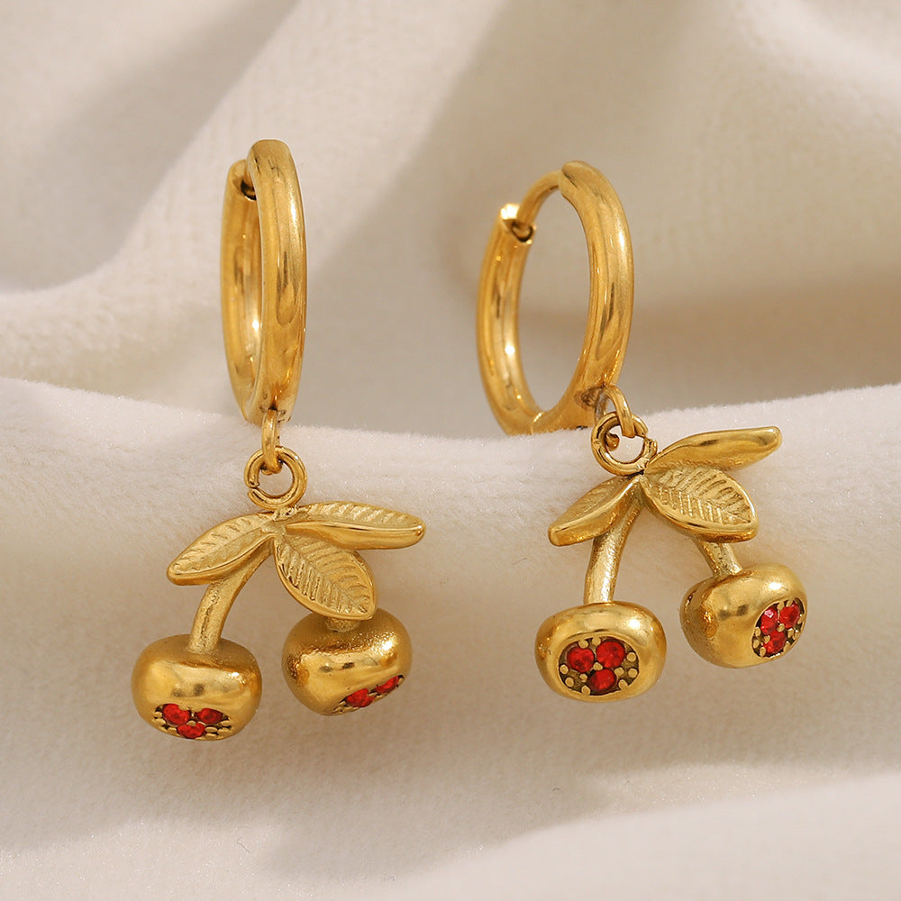 Cherry Hoop Earrings