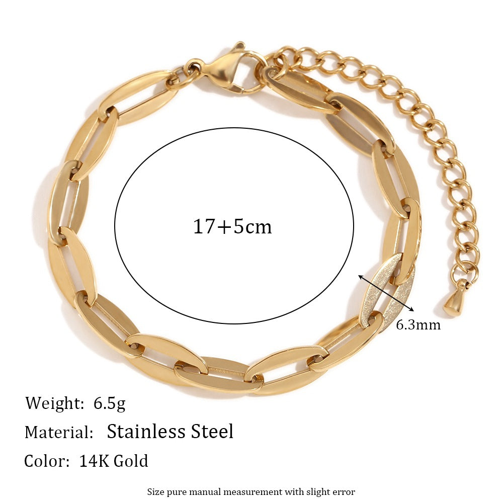 Textured Oval Link Bracelet