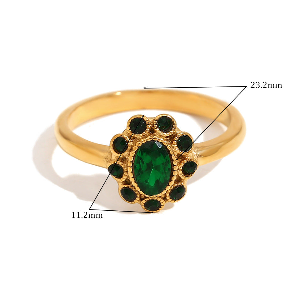 Green Halo Ring