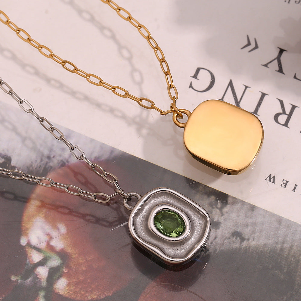 Molten Green Pendant Necklace
