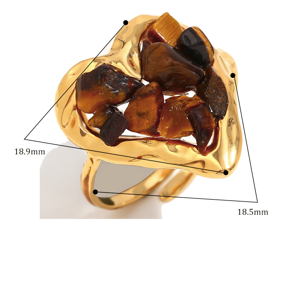 Tiger Eye Heart Ring