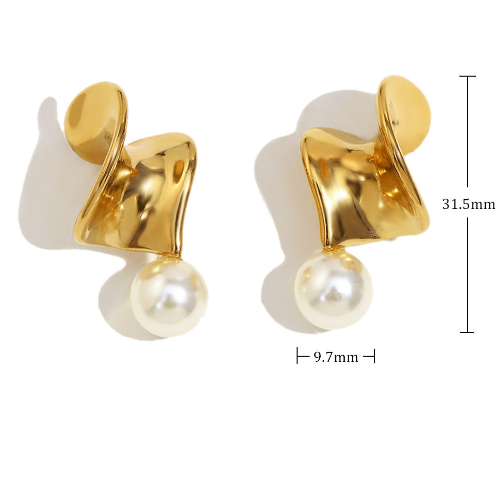 Sculptural Pearl Stud Earrings