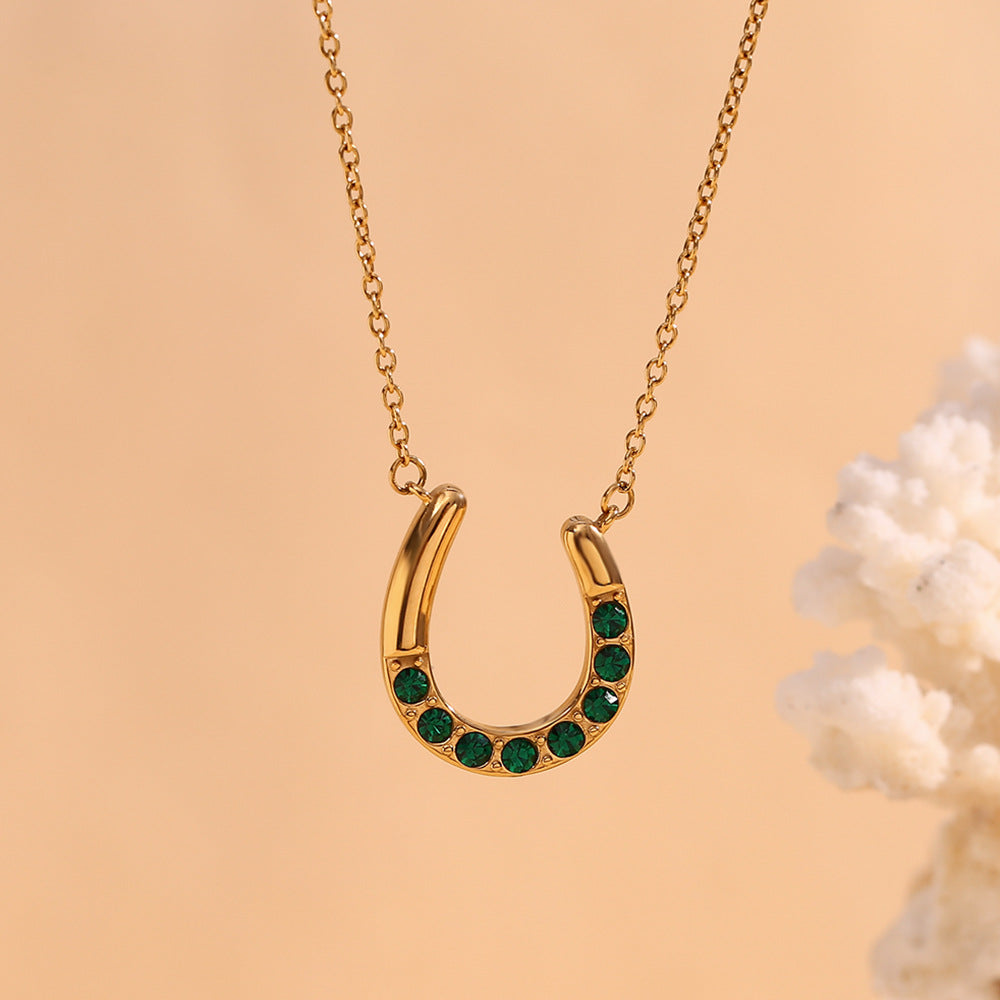 Green Horseshoe Necklace