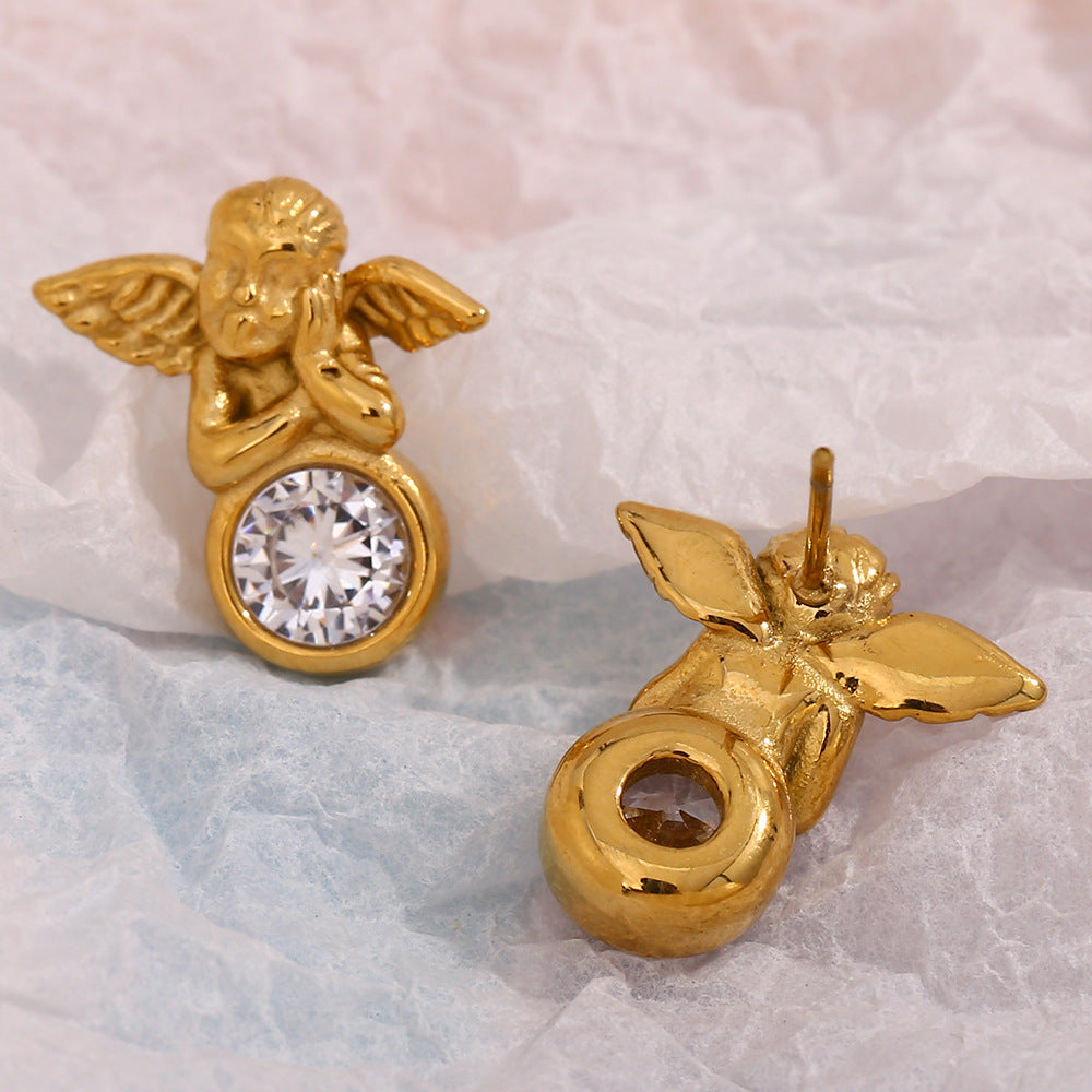 Vintage Cherub Studs