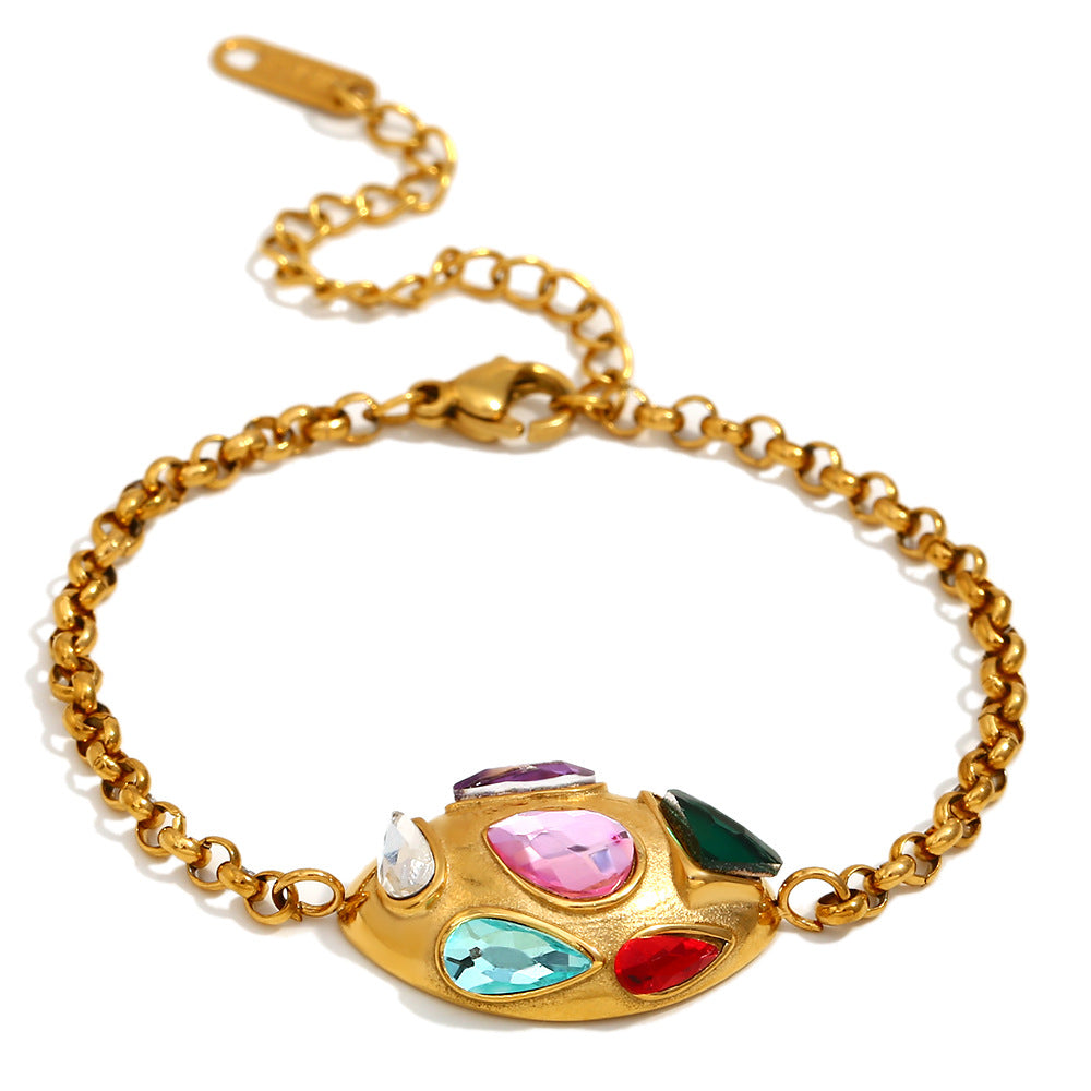 Multicolor Dome Chain Bracelet