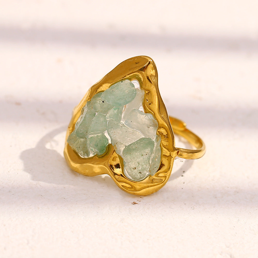 Amazonite Heart Ring