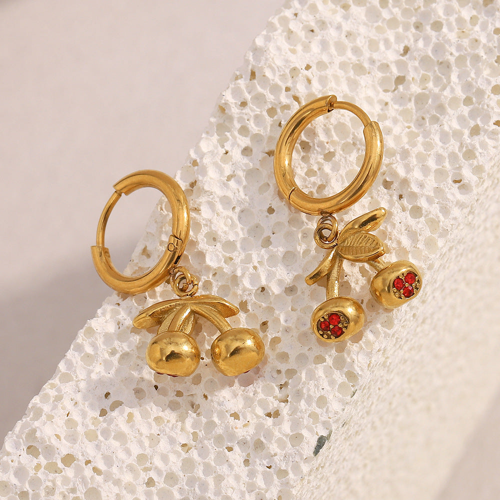 Cherry Hoop Earrings