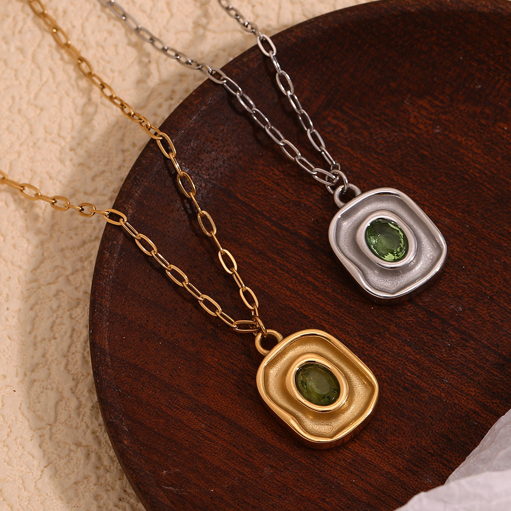 Molten Green Pendant Necklace
