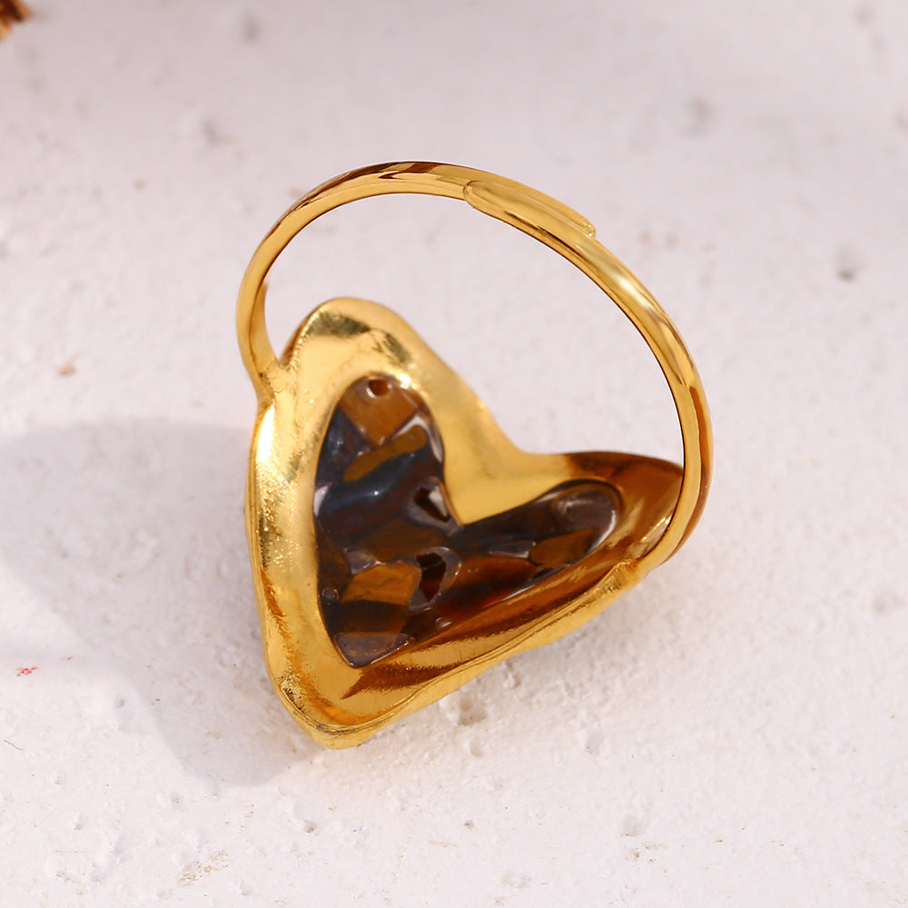 Tiger Eye Heart Ring