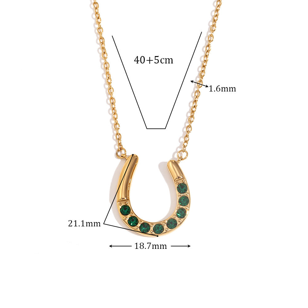 Green Horseshoe Necklace