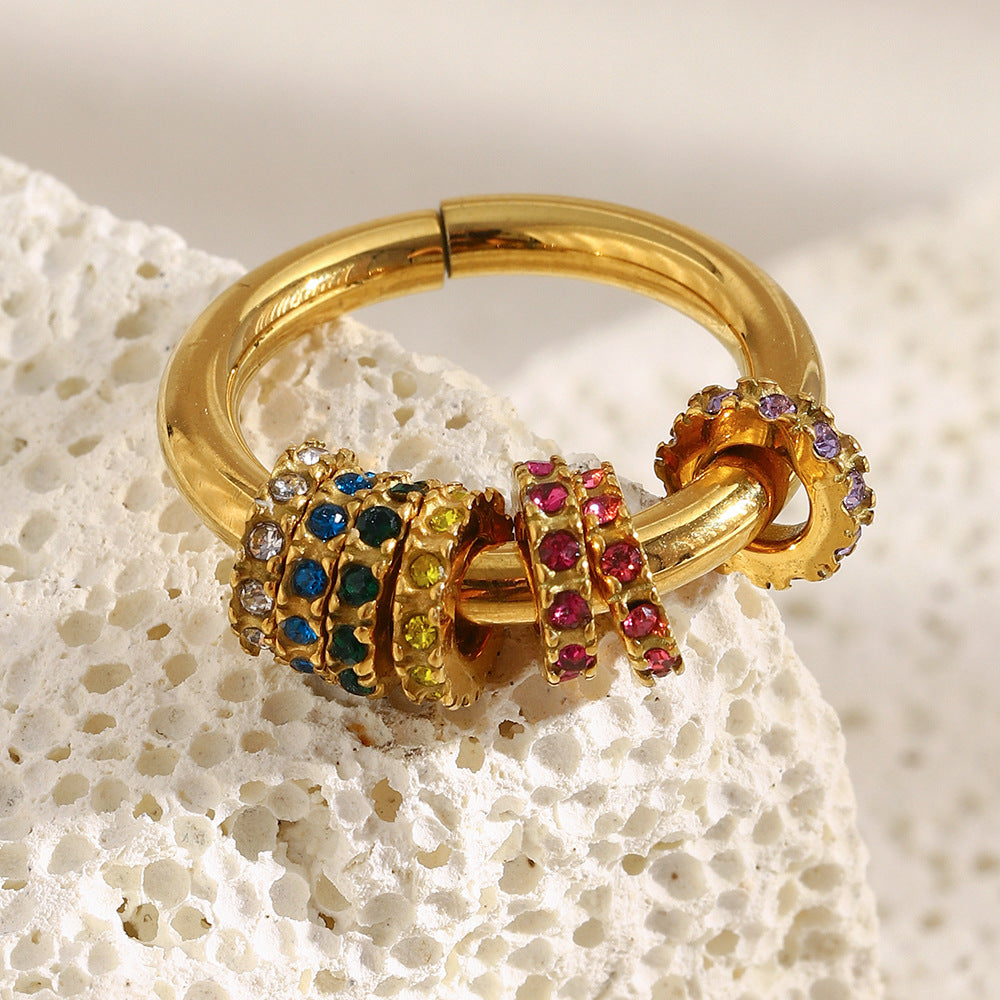 Rainbow Slider Bead Ring