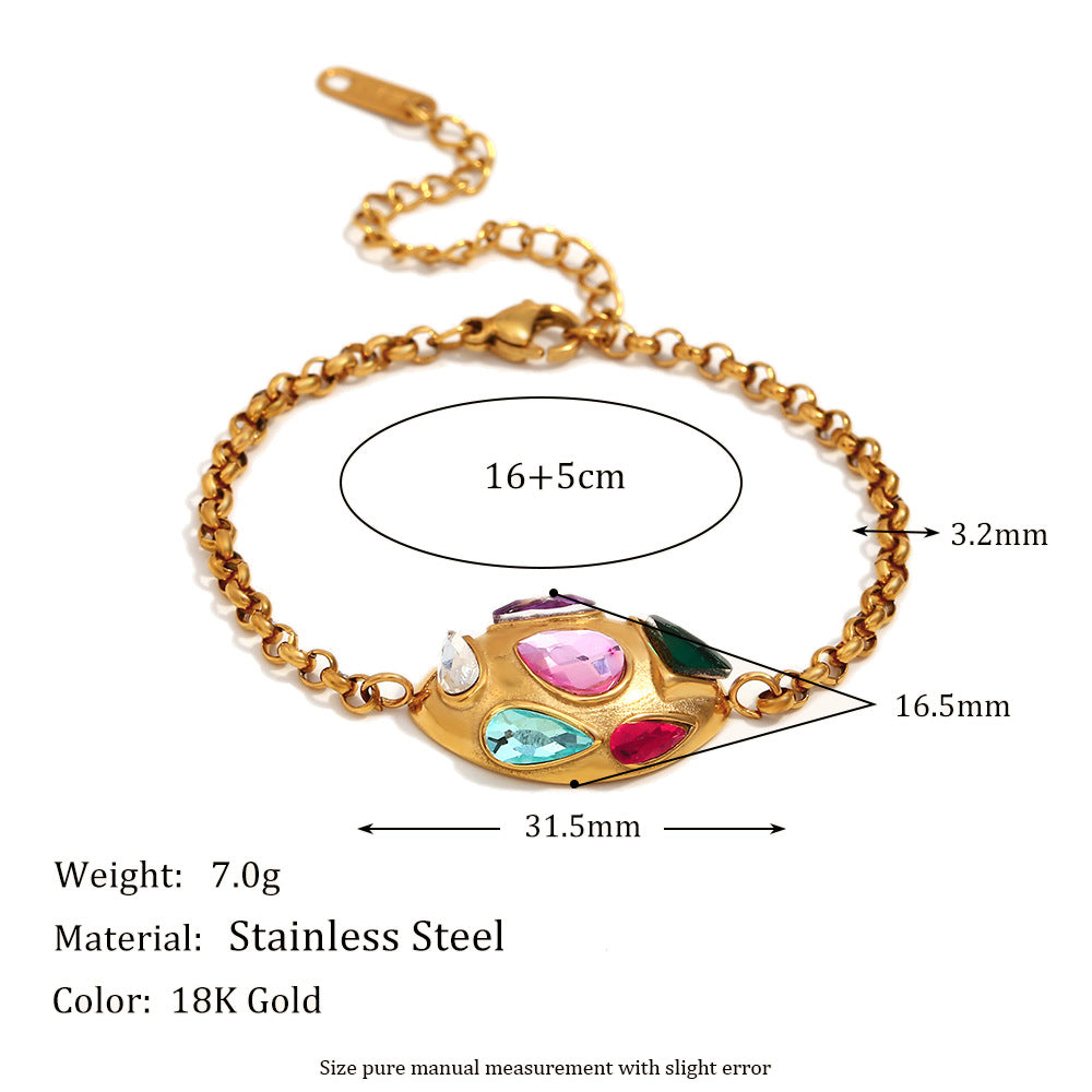 Multicolor Dome Chain Bracelet