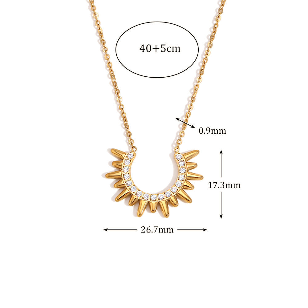 Sunburst Crescent Necklace