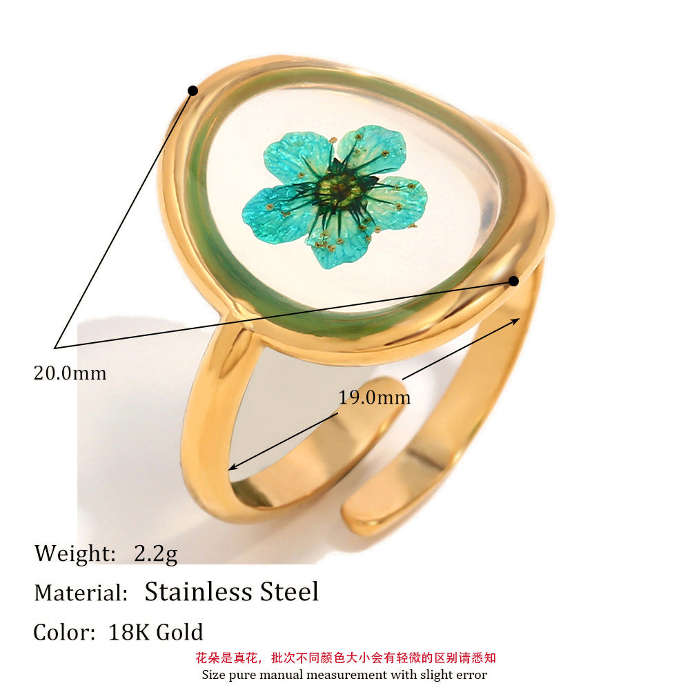 Pressed Flower Resin Ring