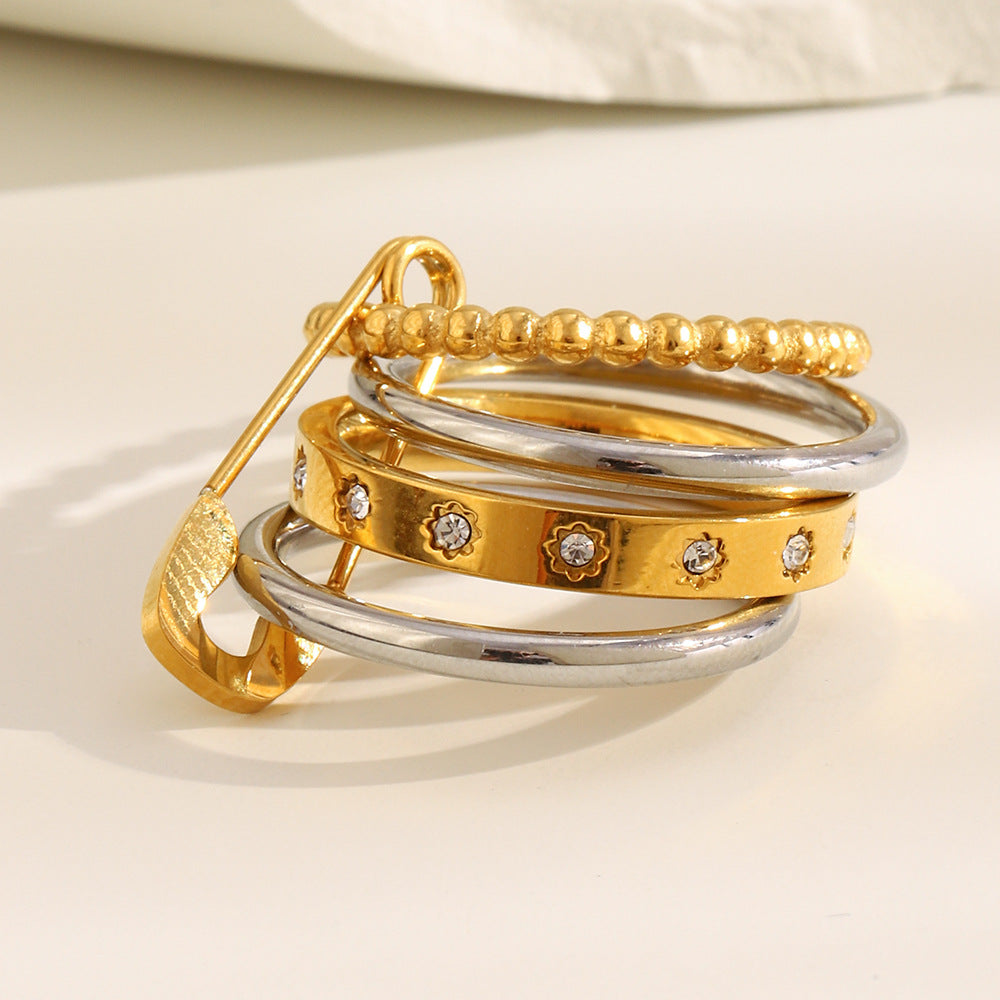 Safety Pin Stacking Ring