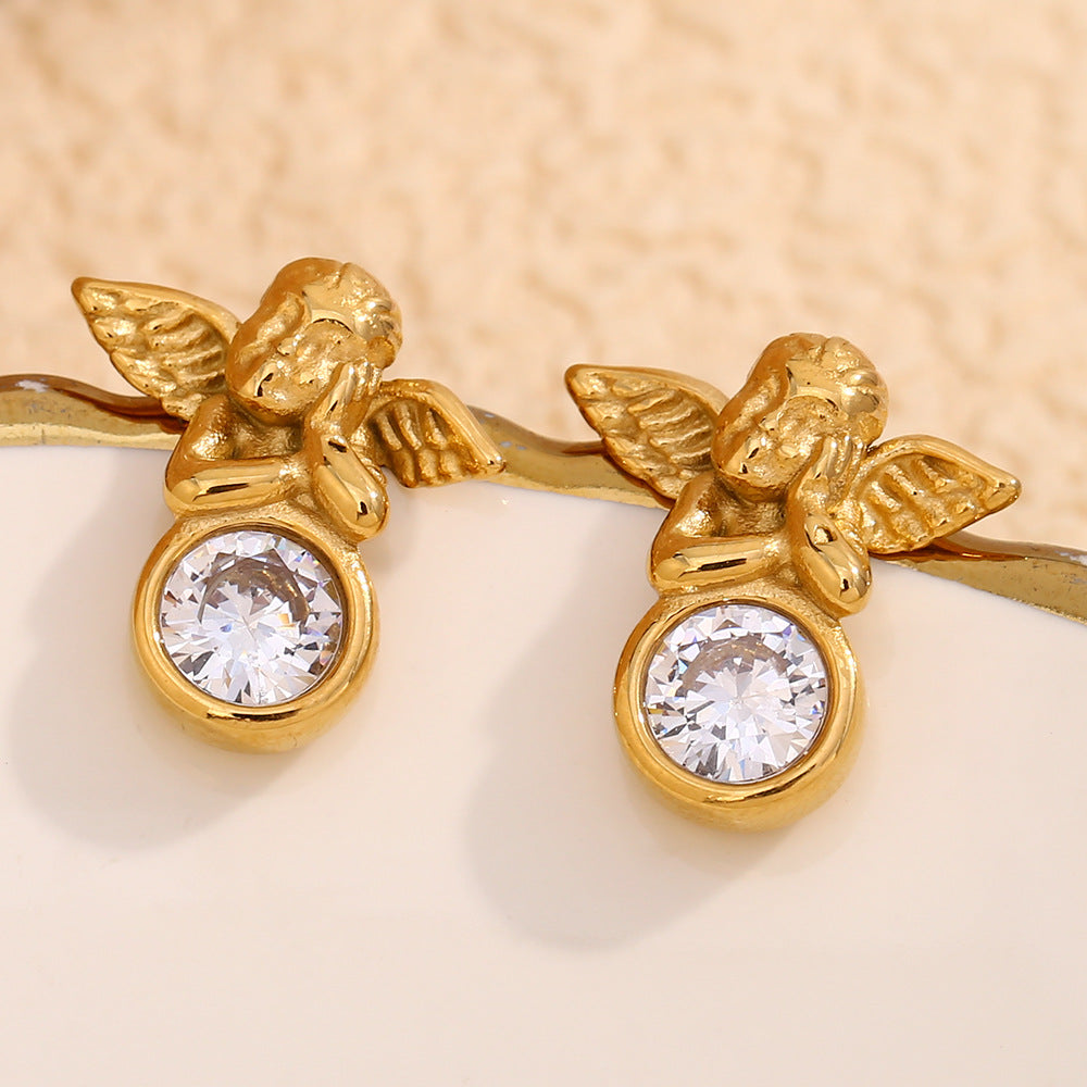 Vintage Cherub Studs