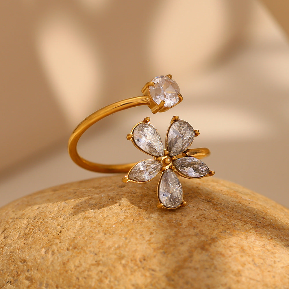 Floral Open Ring