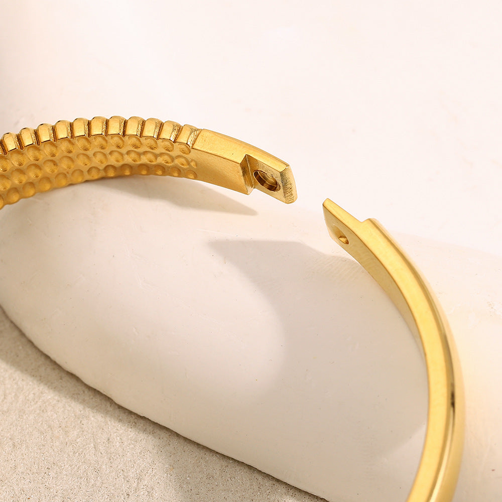 Textured X Motif Bangle