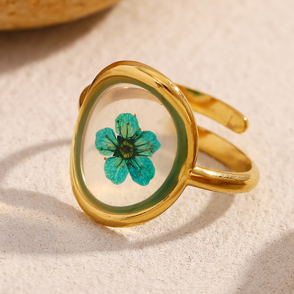 Pressed Flower Resin Ring