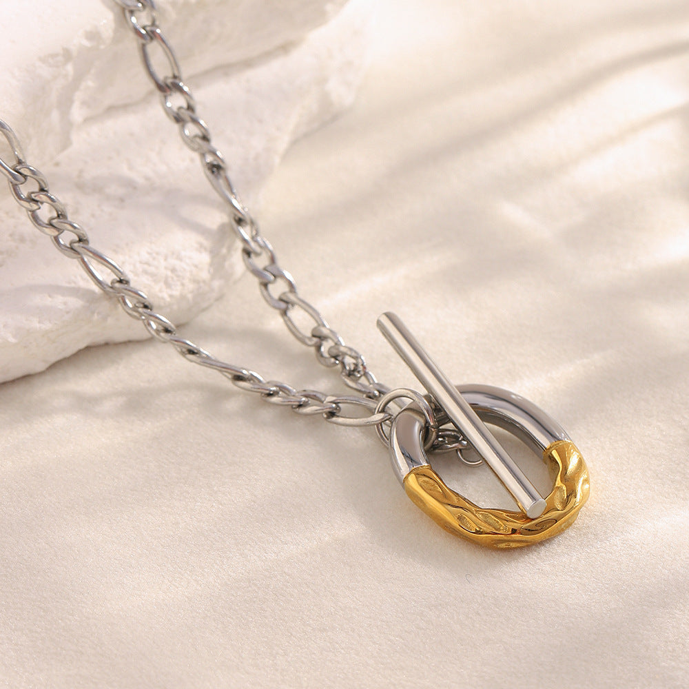 Two-Tone Toggle Chain Necklace
