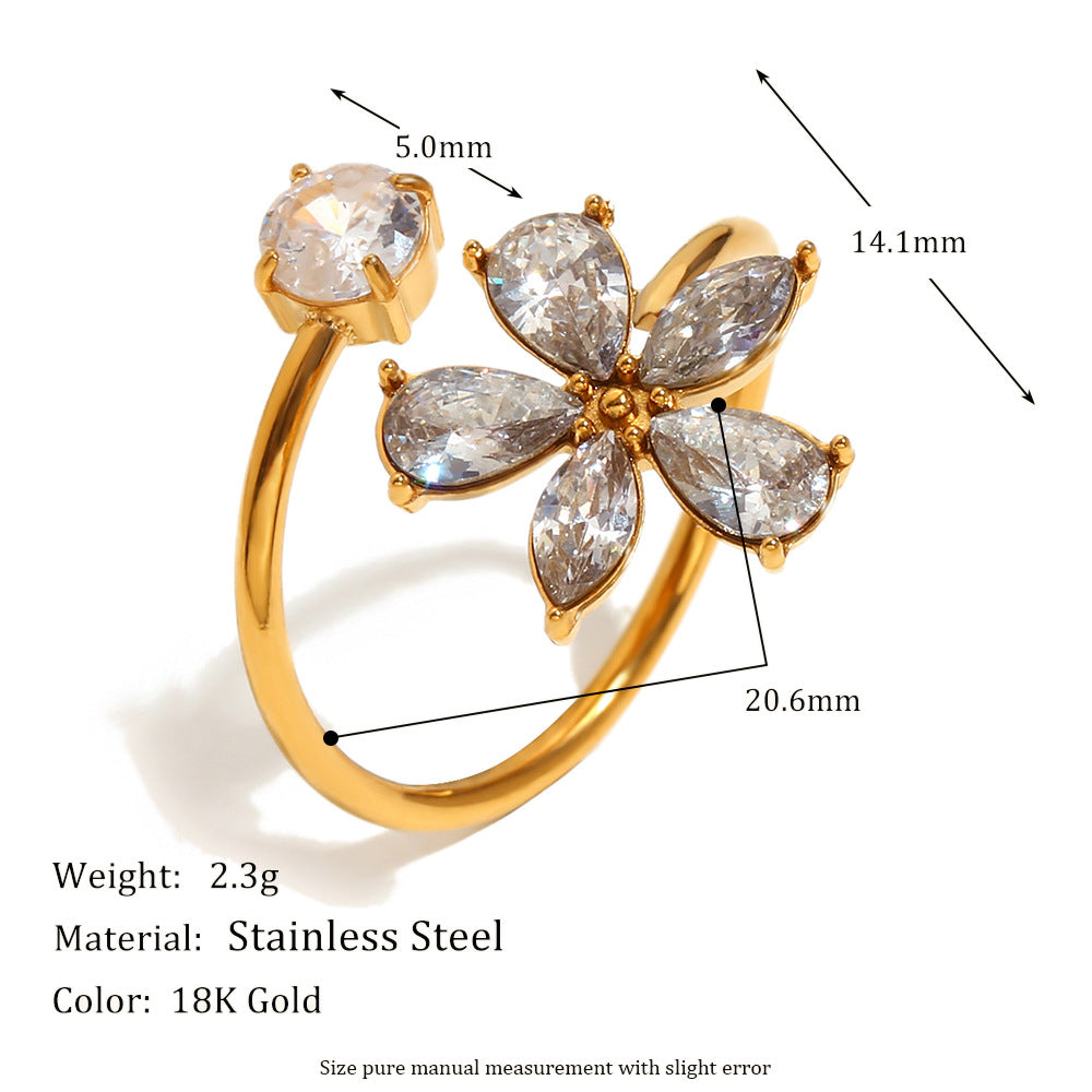 Floral Open Ring