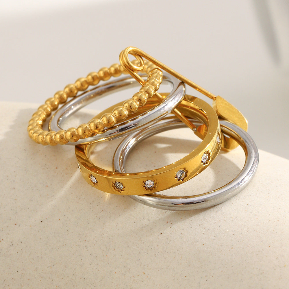 Safety Pin Stacking Ring