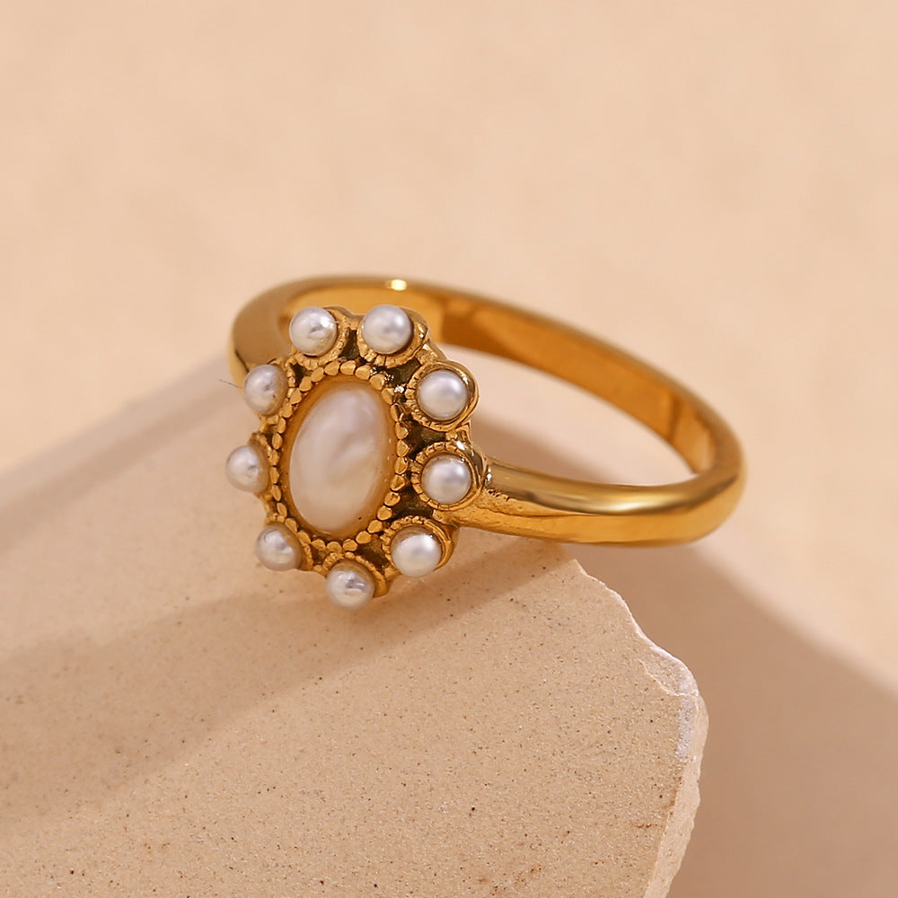 Pearl Halo Ring