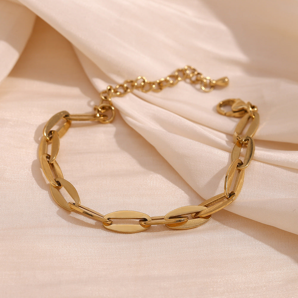 Textured Oval Link Bracelet