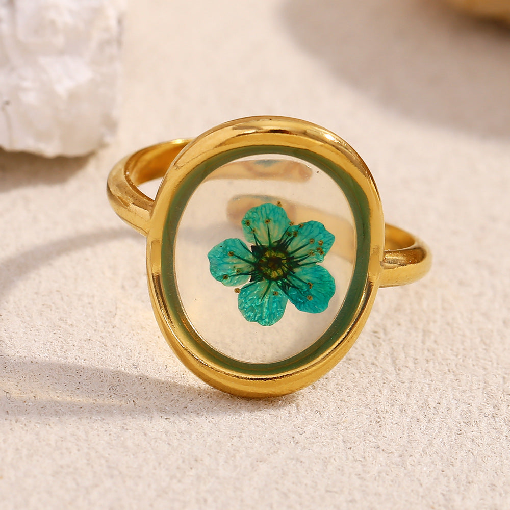 Pressed Flower Resin Ring