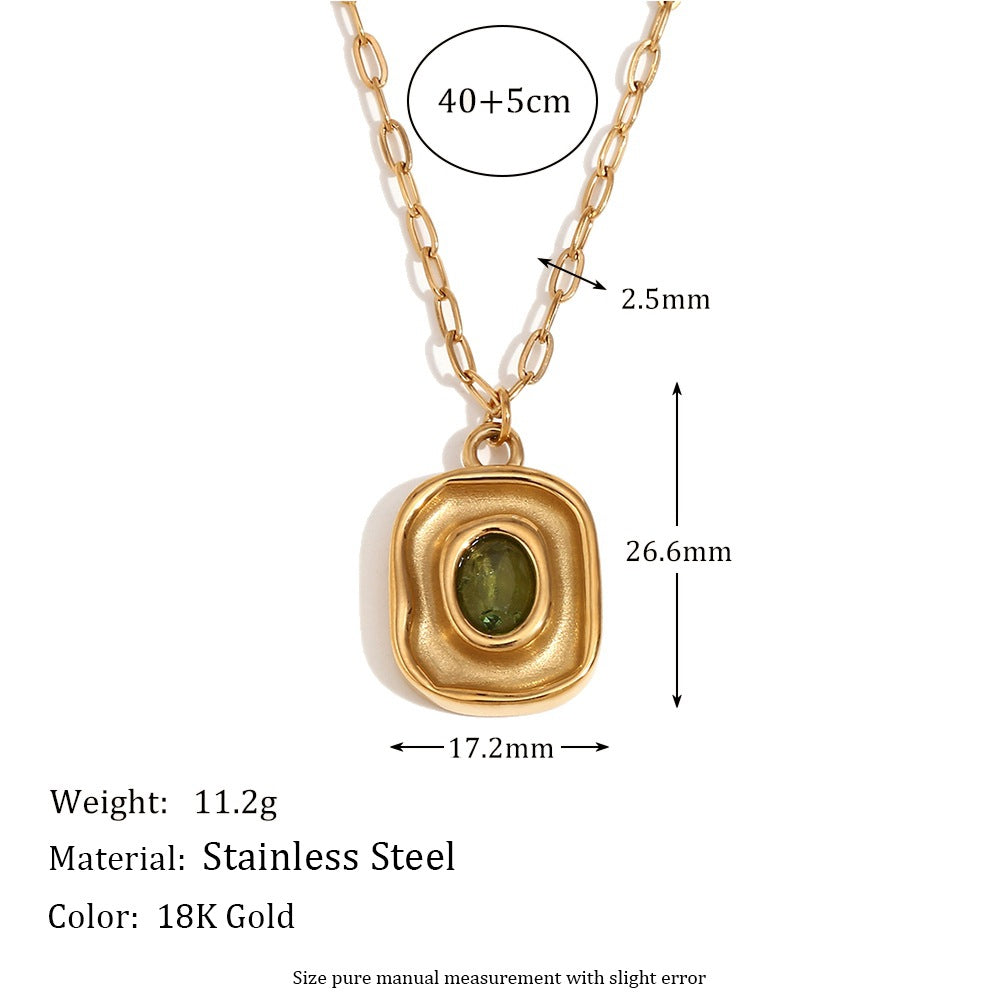 Molten Green Pendant Necklace
