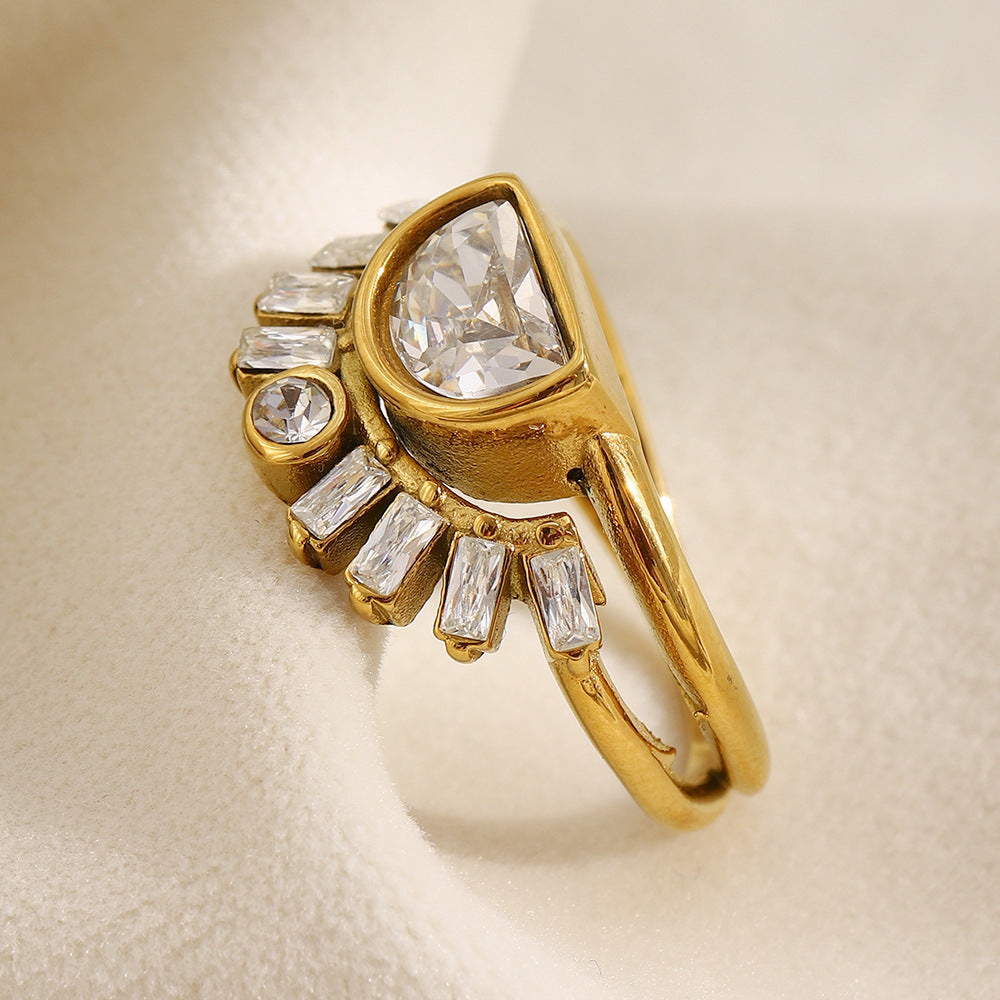 Sunburst Double Band Ring
