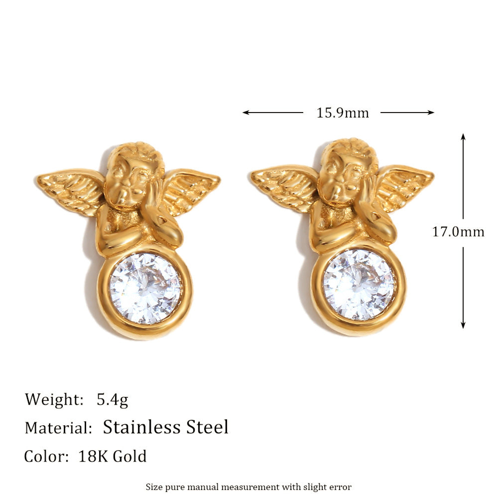 Vintage Cherub Studs