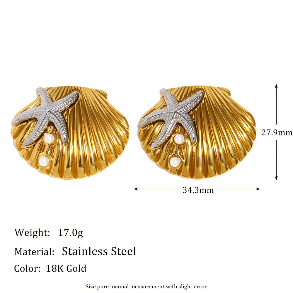 Starfish Seashell Earrings