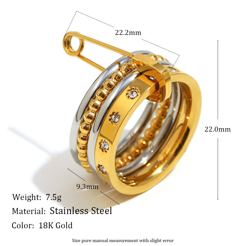 Safety Pin Stacking Ring