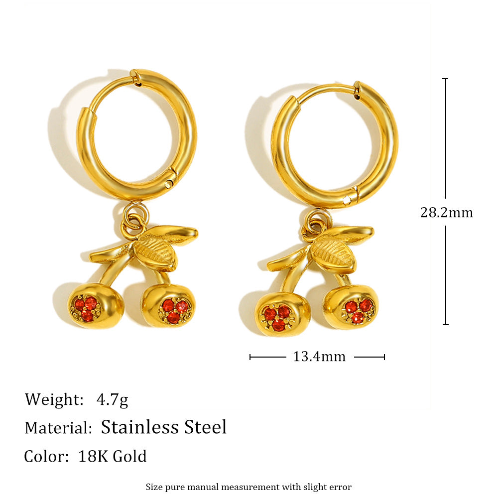 Cherry Hoop Earrings