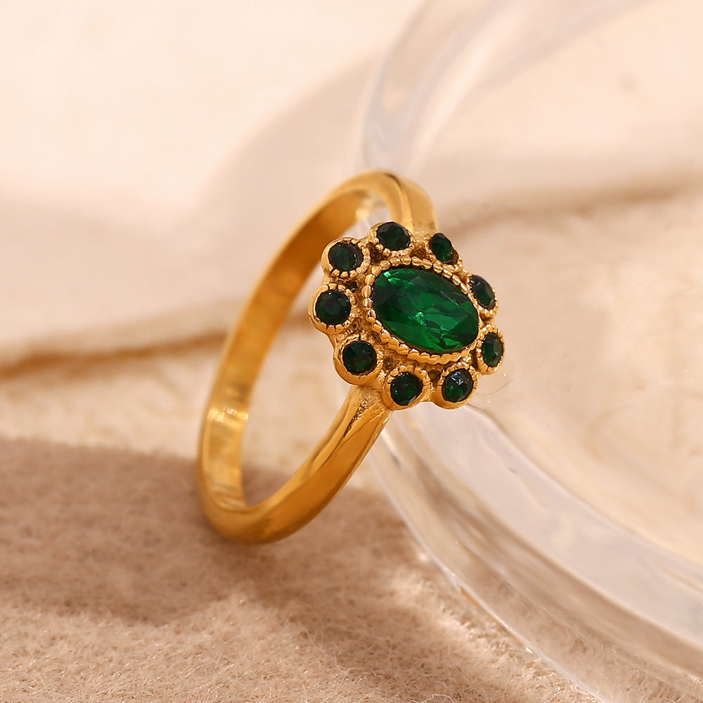 Green Halo Ring