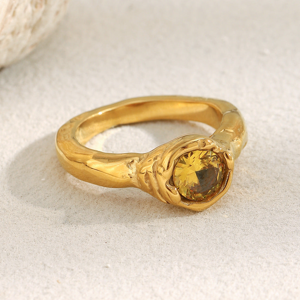 Chunky Molten Solitaire Ring