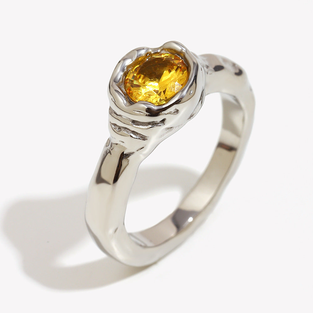 Chunky Molten Solitaire Ring