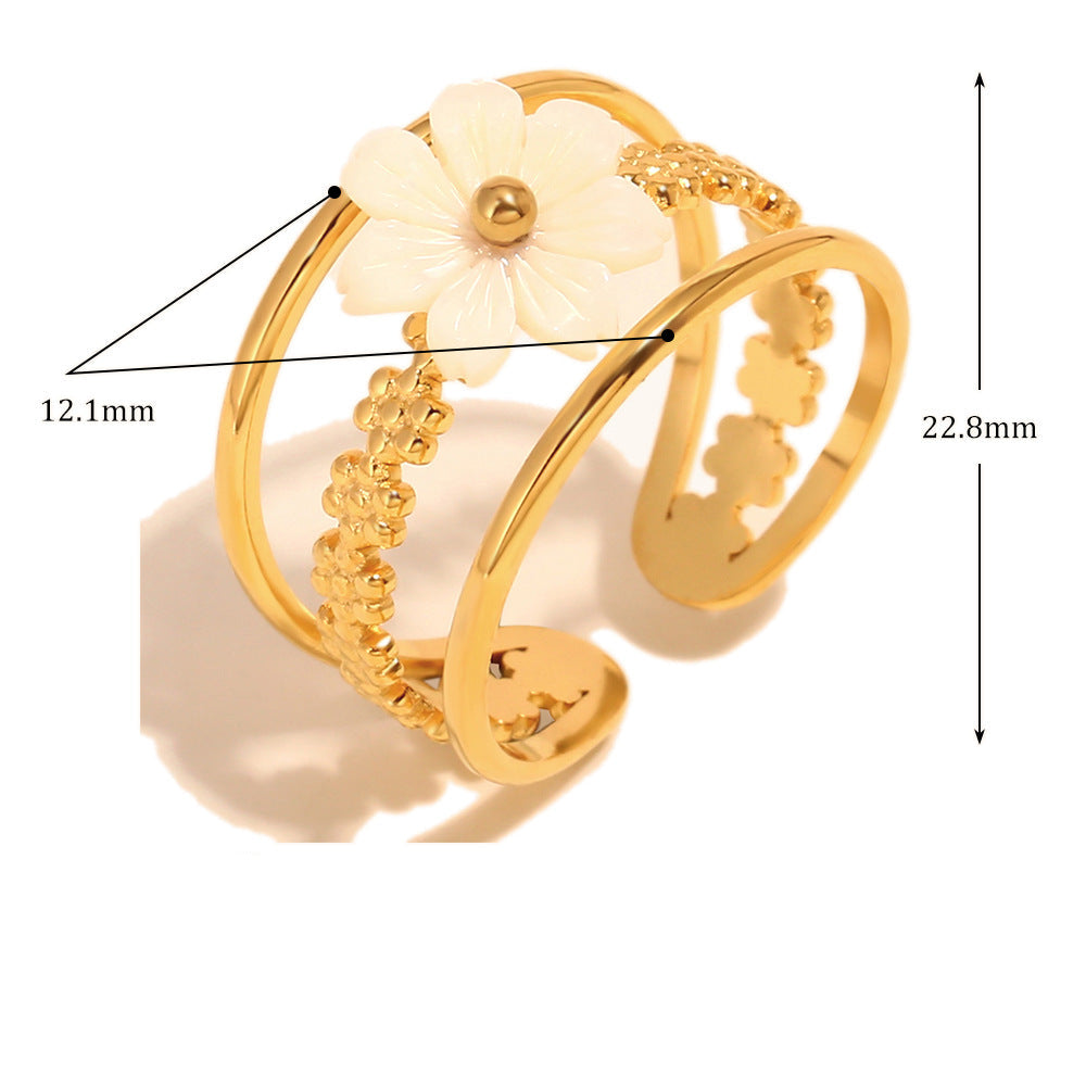 Flower Triple Band Ring