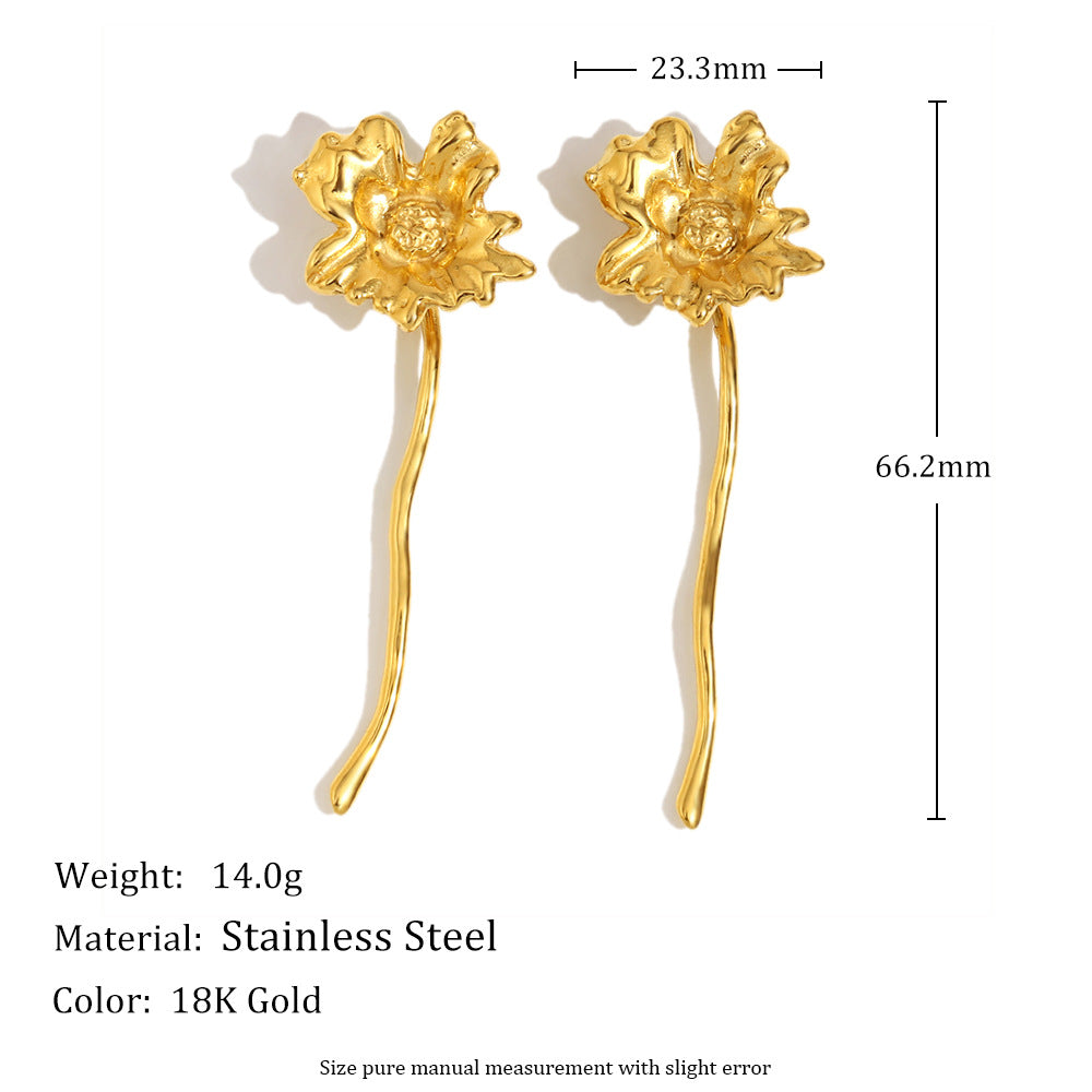 Sculptural Vintage Flower Earrings