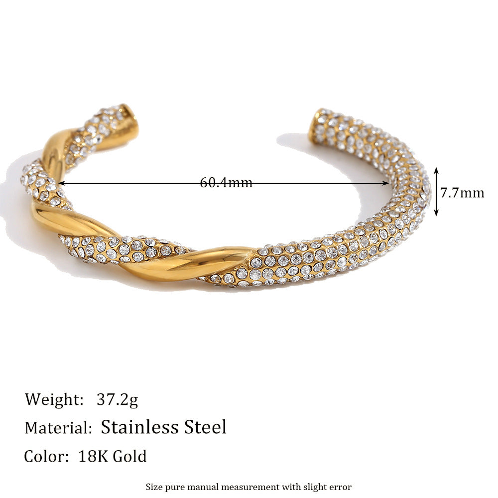 Pavé Twisted Cuff Bracelet