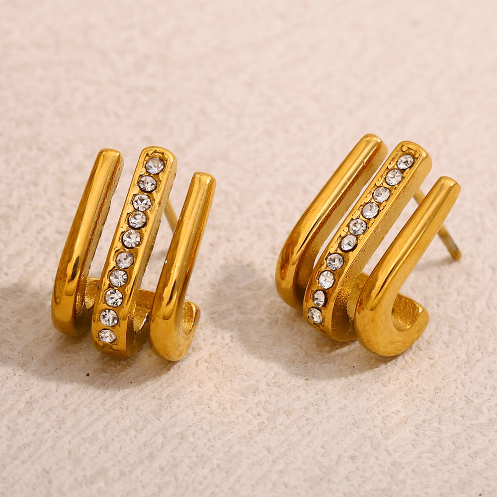 Triple Claw Pavé Studs