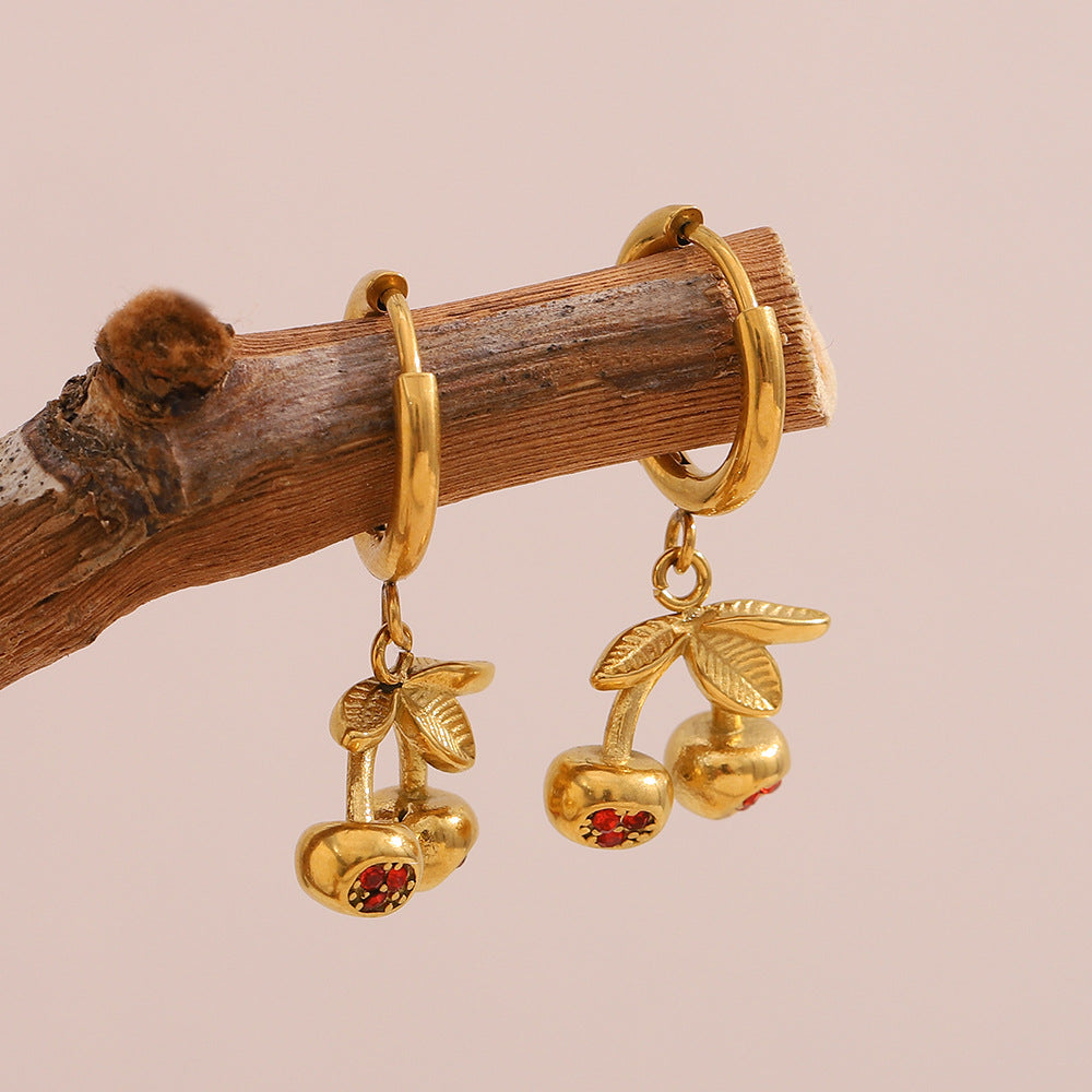 Cherry Hoop Earrings
