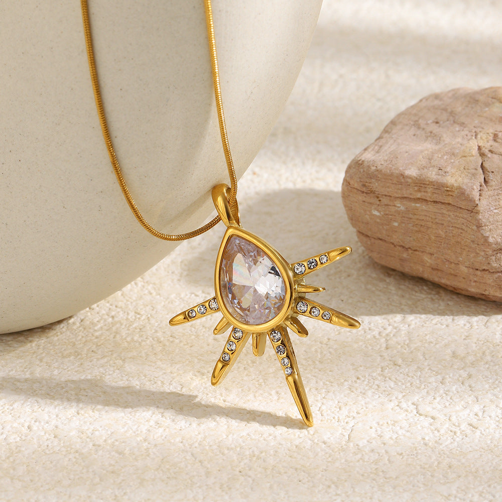 Teardrop Sunburst Necklace