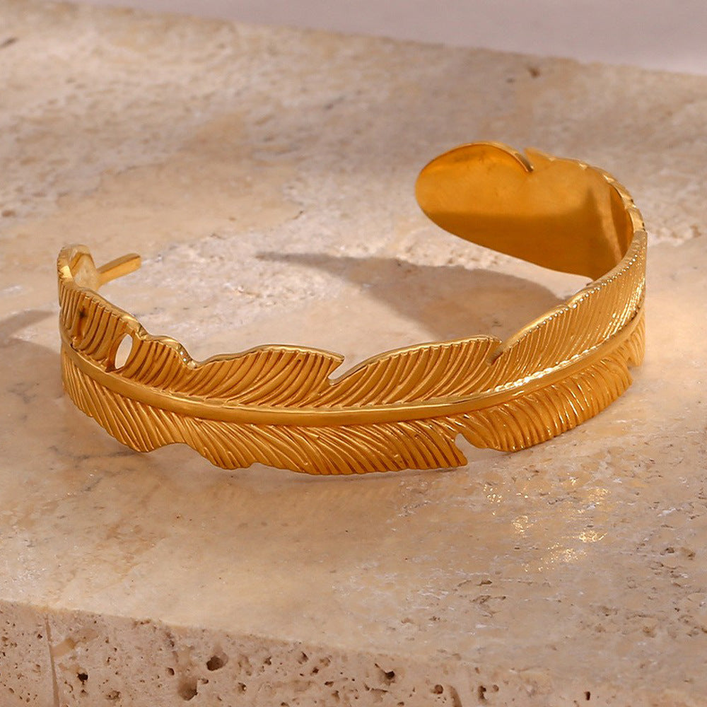 Sculptural Feather Cuff