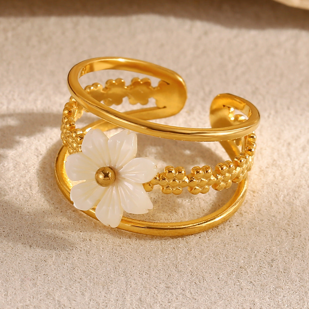 Flower Triple Band Ring