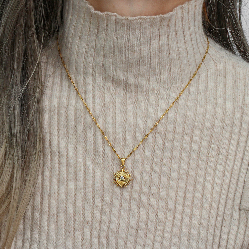 Sunburst Evil Eye Necklace
