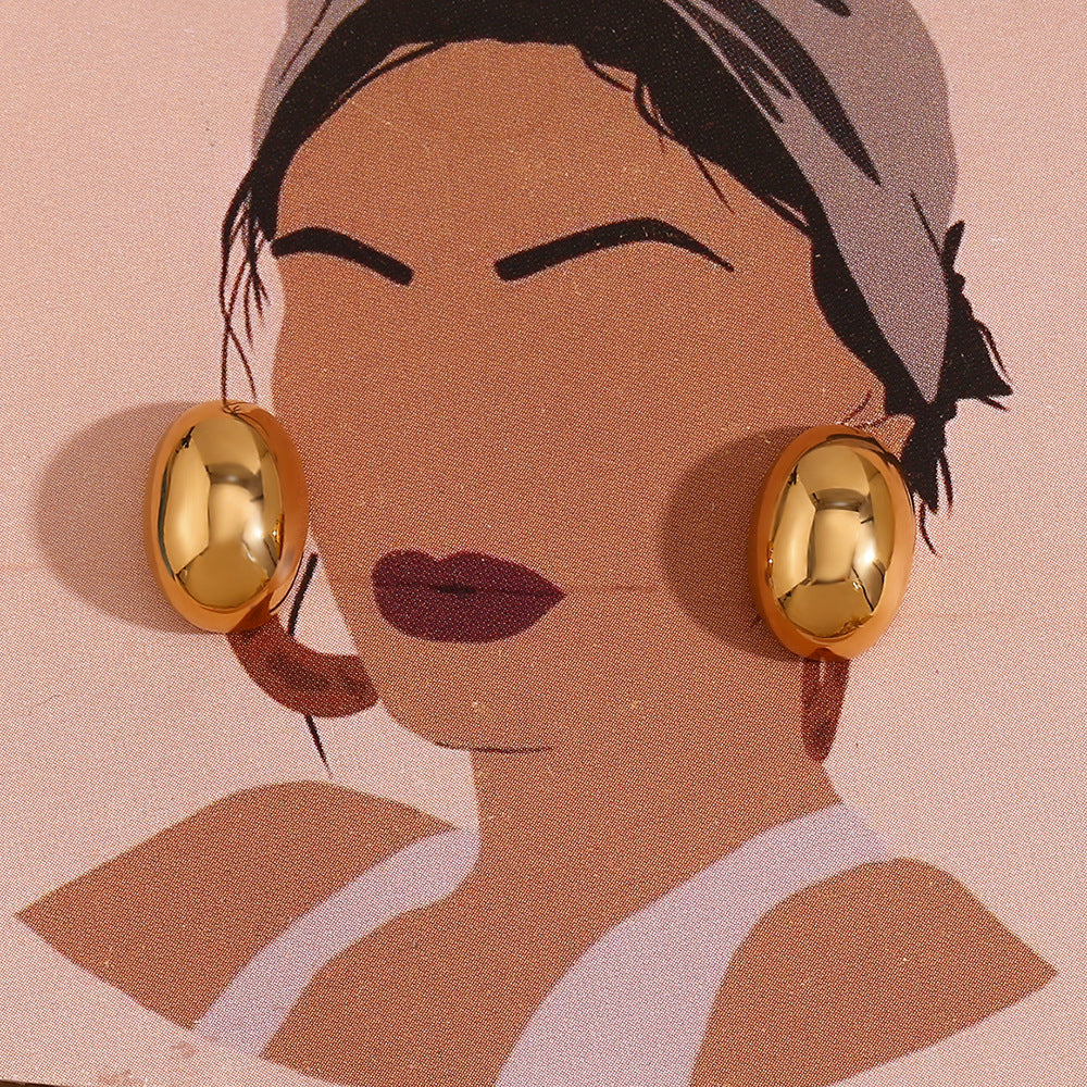 Domed Bean Stud Earrings