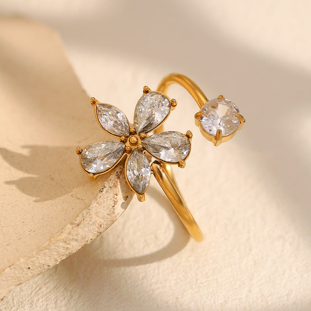 Floral Open Ring